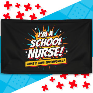 Funny Superpower School Nurse Aufwertung Banner