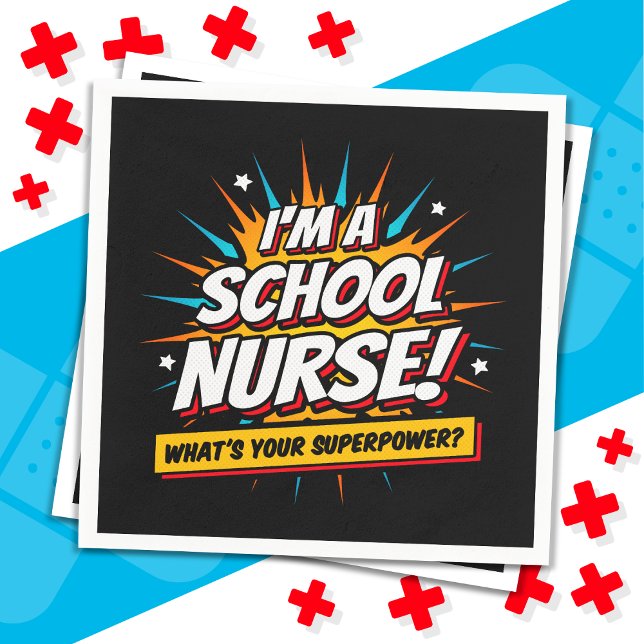Funny Superpower School Nurse Aufwertung Serviette (Von Creator hochgeladen)