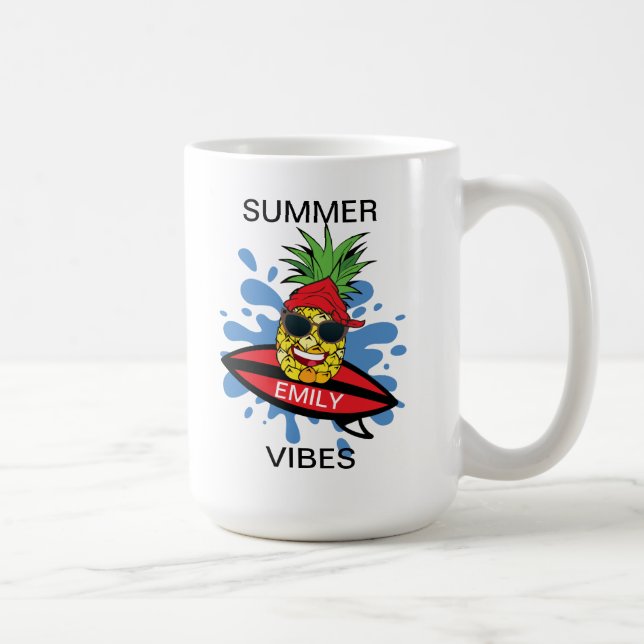 Funny Surfing Ananas Tasse (Rechts)