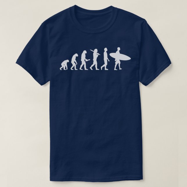 Funny Surfing Evolution Geschenk für Surfer T-Shirt (Design vorne)