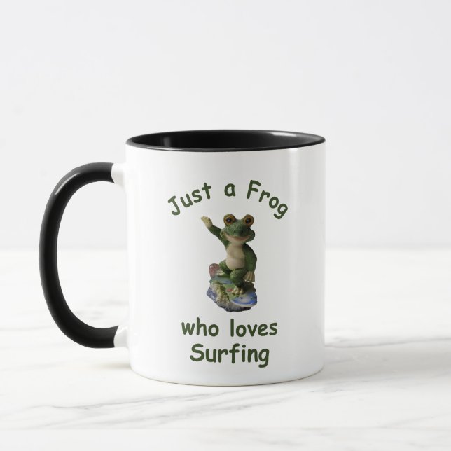 Funny surfing Kawai frog Tasse (Links)