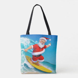 Funny Surfing Santa Claus Tasche