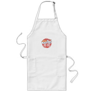 Funny Sushi Cartoon Design Lange Schürze