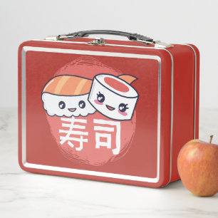 Funny Sushi Cartoon Design Metall Brotdose