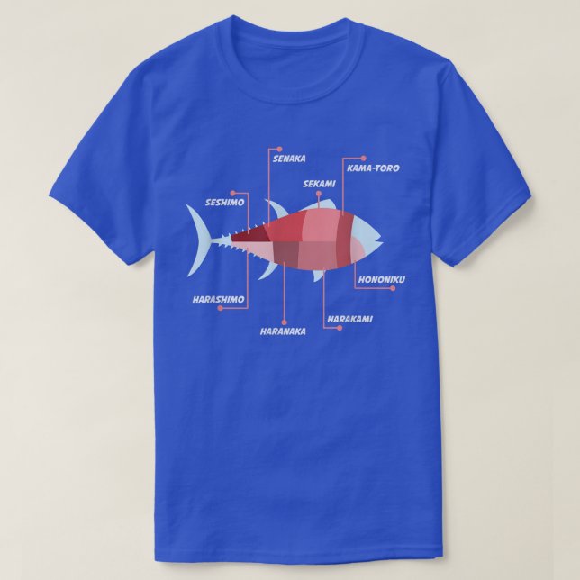FUNNY SUSHI  Japanese Fish Anatomy Food Gift  T-Shirt (Design vorne)