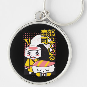 Funny Sushi Karate Fighters Cartoon Design Schlüsselanhänger
