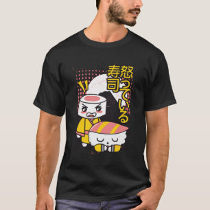 Funny Sushi Karate Fighters Cartoon Design T-Shirt