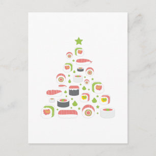 Funny Sushi liebt Weihnachtsbaum hinzufügen Text Postkarte