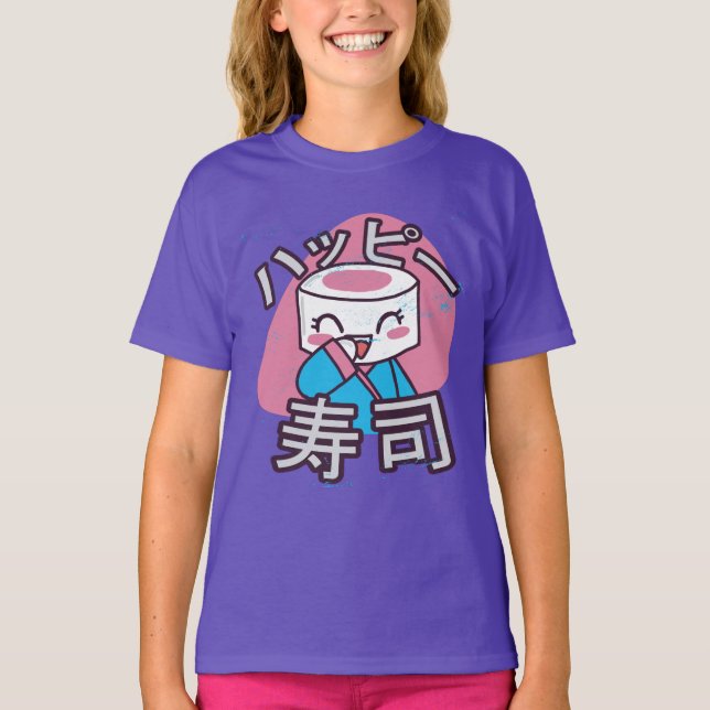 Funny Sushi Master Cartoon Design T-Shirt (Vorderseite)