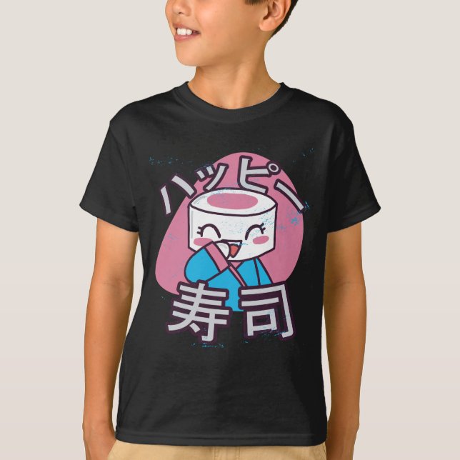 Funny Sushi Master Cartoon Design T-Shirt (Vorderseite)