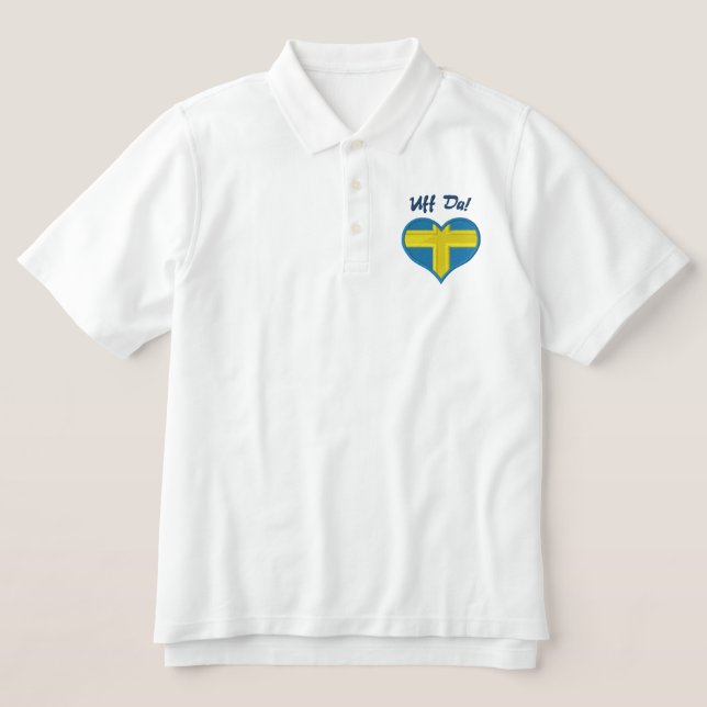 Funny Swedish Uff Da with Heart Flag Sweden (Design Vorderseite)