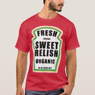 Funny Sweet Relish Pickle Flasche Label Halloween T-Shirt
