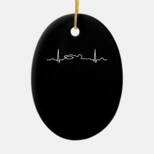 Funny Swimmer Heartbeat Bekleidung, Schwimmen Fan Keramik Ornament