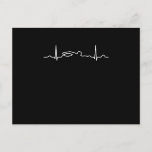 Funny Swimmer Heartbeat Bekleidung, Schwimmen Fan Postkarte