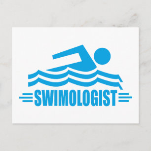 Funny Swimming Postkarte