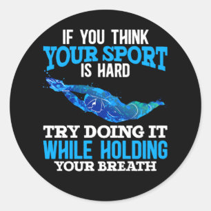Funny Swimming Sport Schwimmer Geschicklichkeit Runder Aufkleber