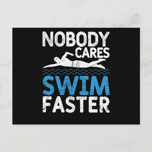 Funny Swimming Team Coach Sport Niemand kümmert si Postkarte (Vorderseite)