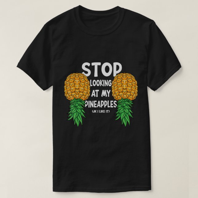 Funny Swinger stoppen Blick auf meine Upside Down  T-Shirt (Design vorne)