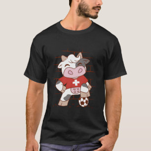Funny Swiss Football Motif mit Schweizer Kuh als F T-Shirt