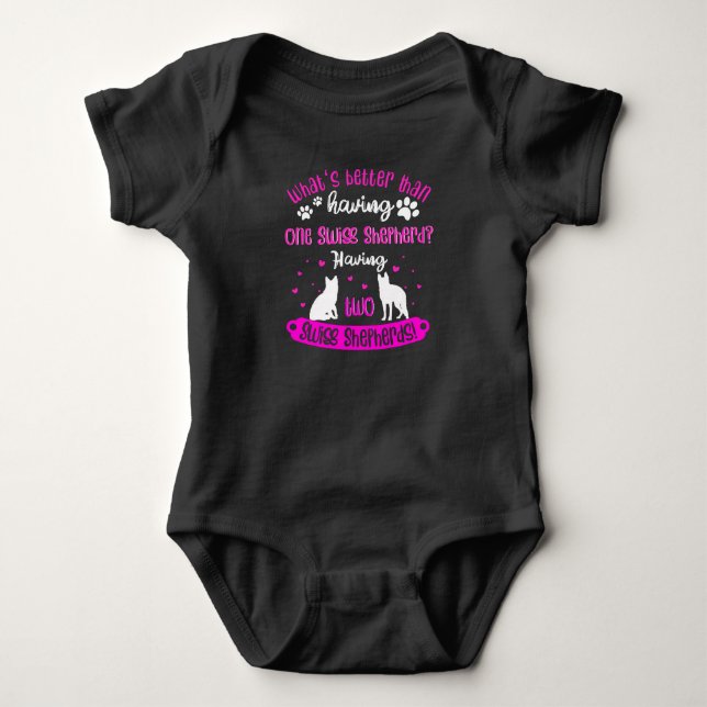 Funny Swiss Shepherd Dog Gift Idee Baby Strampler (Vorderseite)