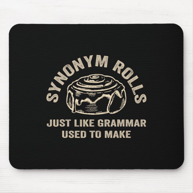 Funny Synonym Rolls Joke Cinnamon Rolls Grammar Pu Mousepad (Vorne)