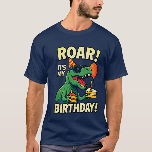 Funny T-Rex Dino Birthday T-Shirt (Vorderseite)