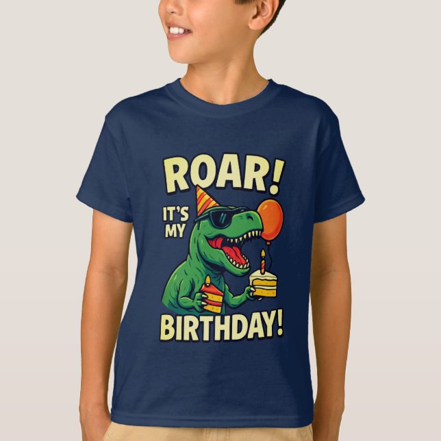 Funny T-Rex Dino Birthday T-Shirt (Vorderseite)