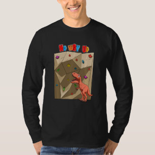Funny T Rex Dinosaur Bouldering und Rock Climbing T-Shirt