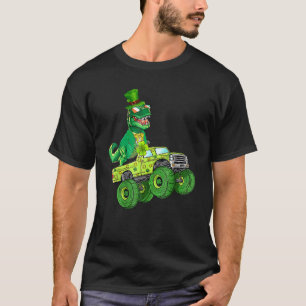 Funny T Rex Dinosaur Monster Truck Boys Kids St Pa T-Shirt