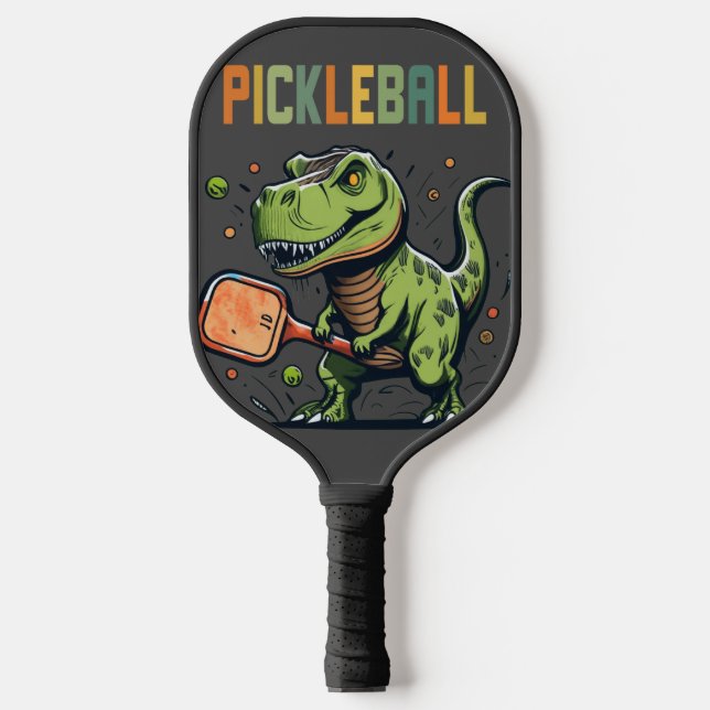 Funny T-rex Dinosaur Pickleball Art Pickleball Schläger (Vorderseite)