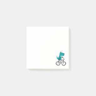Funny T-rex Dinosaur Reiten Fahrrad Cartoon Post-it Klebezettel
