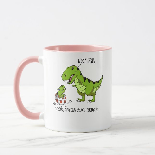 Funny T-Rex Dinosaur Vater existiert Gott Atheist Tasse (Links)