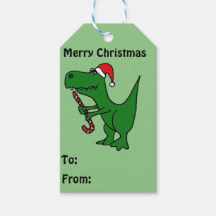 Funny T-rex Dinosaur Weihnachtsgeschenk Tags Geschenkanhänger