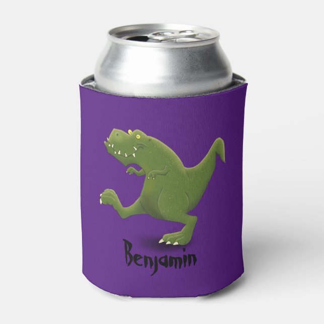 Funny t rex Dinosaurier Cartoon Illustration Dosenkühler (Kanne Vorderseite)
