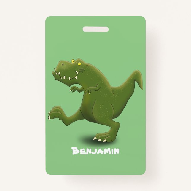 Funny T rex dinosaurier Cartoon Spaß Ausweis (Vorderseite)