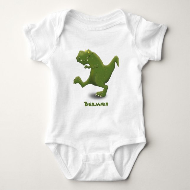 Funny T rex dinosaurier Cartoon Spaß Baby Strampler (Vorderseite)