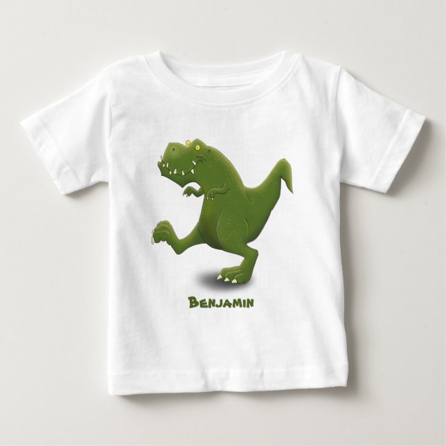 Funny T rex dinosaurier Cartoon Spaß Baby T-shirt (Vorderseite)