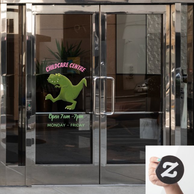 Funny T rex dinosaurier Cartoon Spaß Fensteraufkleber (Büro Tür)