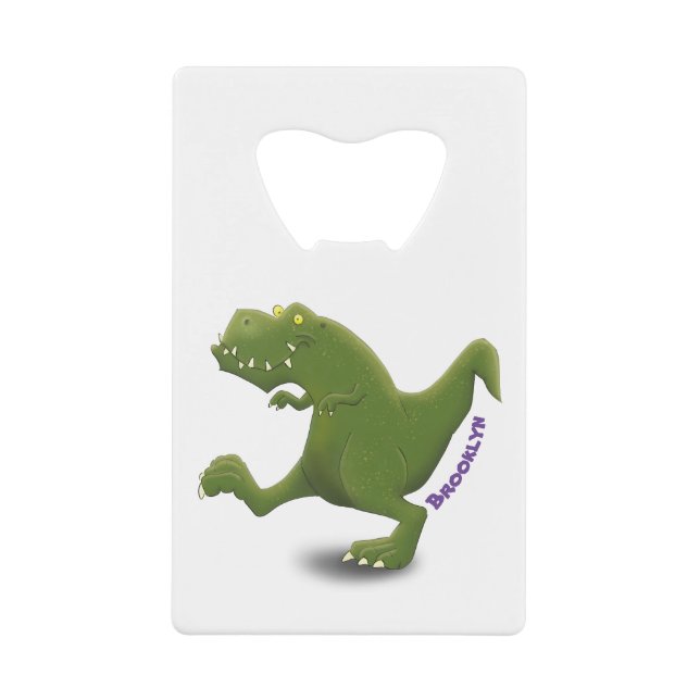 Funny T rex dinosaurier Cartoon Spaß Geldbeutel Flaschenöffner (Vorderseite)
