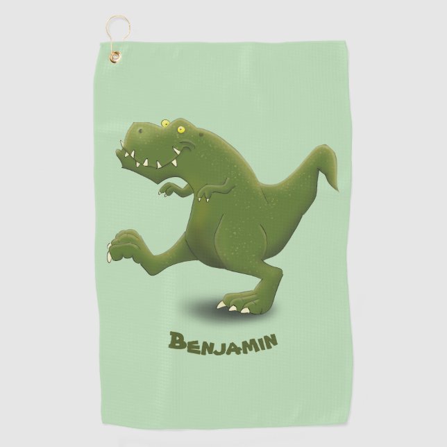 Funny T rex dinosaurier Cartoon Spaß Golfhandtuch (Vorderseite)