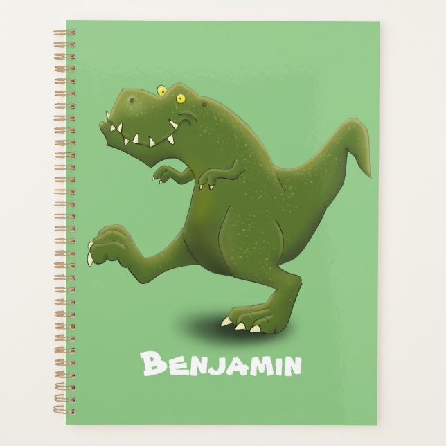 Funny T rex dinosaurier Cartoon Spaß Planer (Vorderseite)