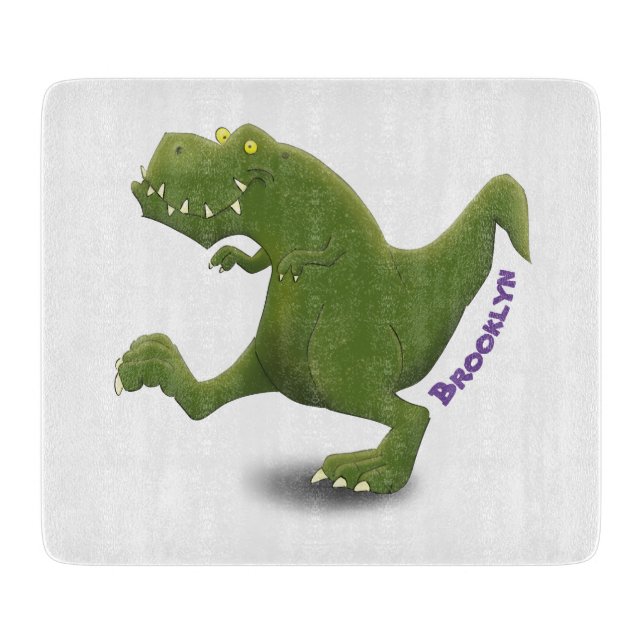 Funny T rex dinosaurier Cartoon Spaß Schneidebrett (Vorderseite)