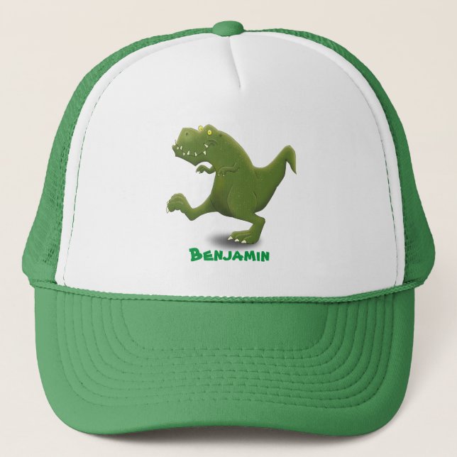 Funny T rex dinosaurier Cartoon Spaß Truckerkappe (Vorderseite)