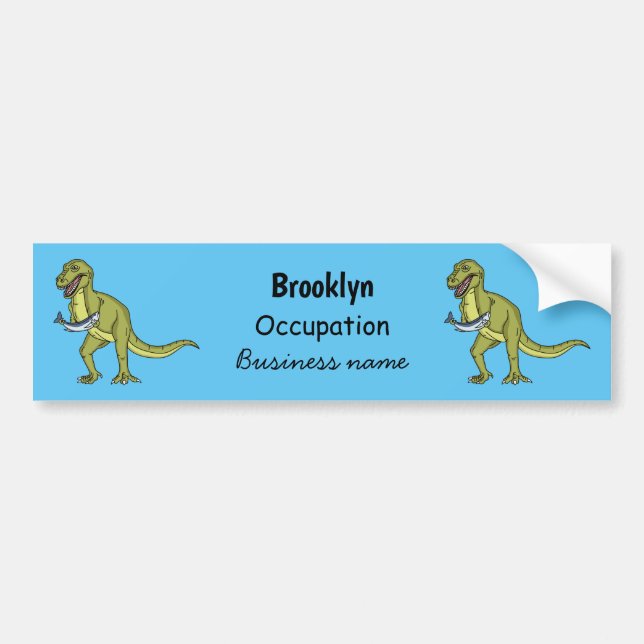 Funny T rex dinosaurier Illustration Autoaufkleber (Vorne)