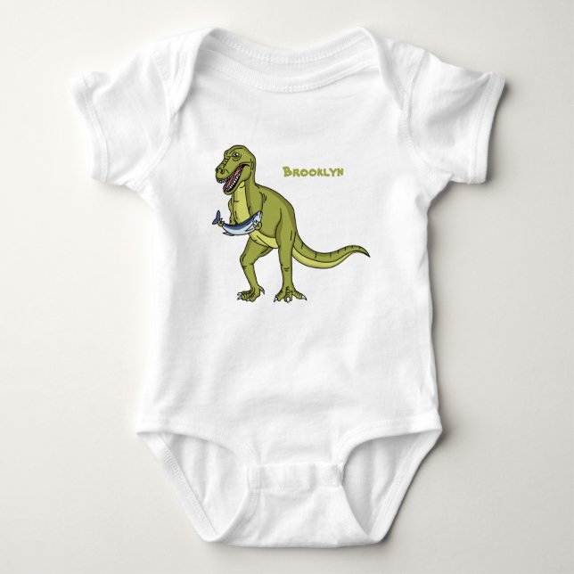 Funny T rex dinosaurier Illustration Baby Strampler (Vorderseite)