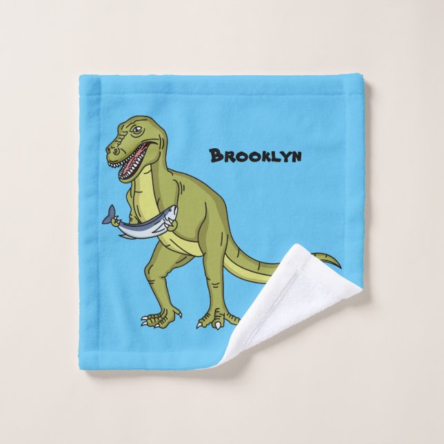 Funny T rex dinosaurier Illustration Badhandtuch Set (Waschlappen)