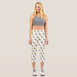 Funny T rex dinosaurier Illustration Capri Leggings