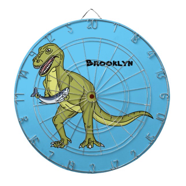 Funny T rex dinosaurier Illustration Dartscheibe (vorne)