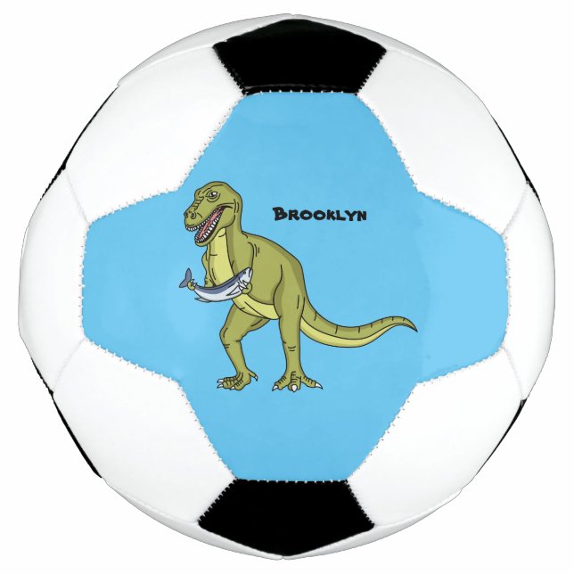 Funny T rex dinosaurier Illustration Fußball (Vorderseite)