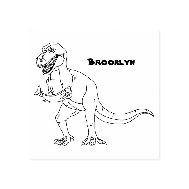 Funny T rex dinosaurier Illustration Gummistempel (Prägung)